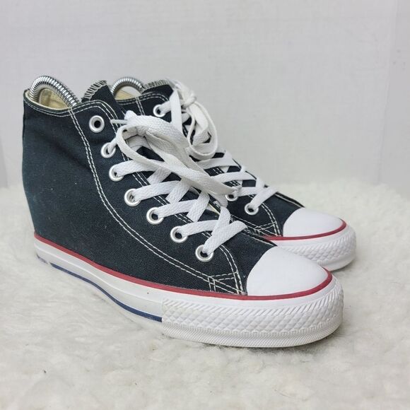 Converse Chuck Taylor All Star Women's Size 8.5 Lux Hidden Wedge Black 547198F - Picture 1 of 8